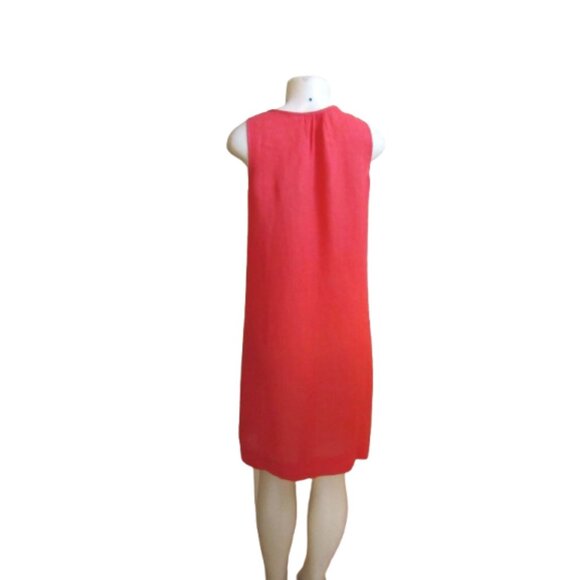 Eileen Fisher Linen Coral Sheath Sleeveless Oversized Dress SX XS - Picture 4 of 5